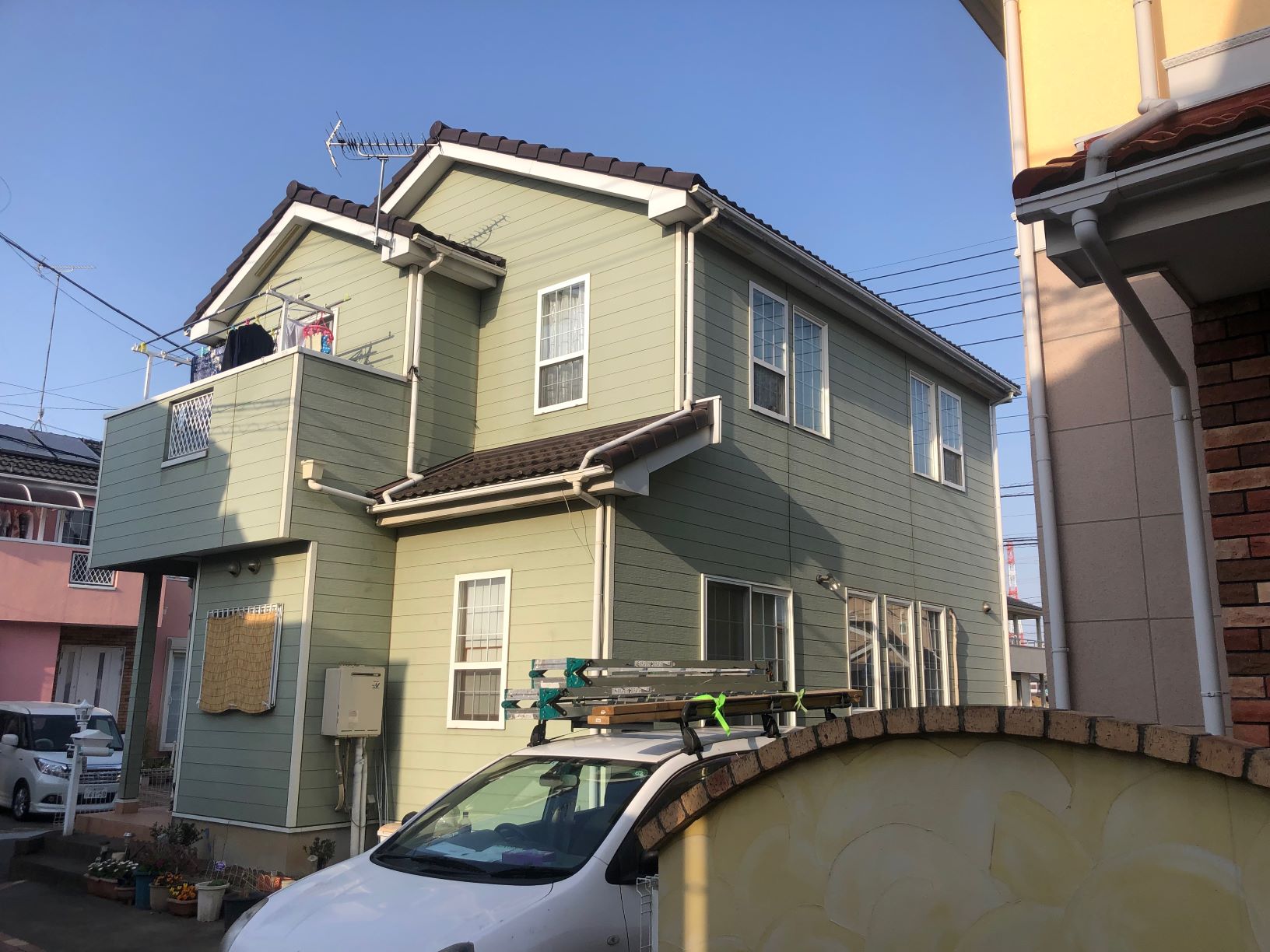 川越市　Y様邸　外壁塗装屋根塗装　目地コーキング打替え施工前